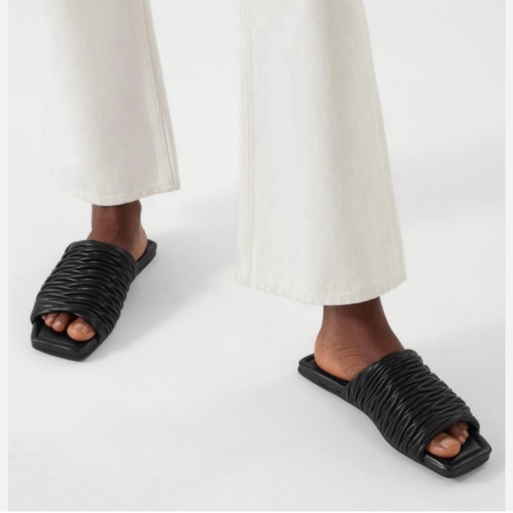 COS Leather Square-Toe Sandals